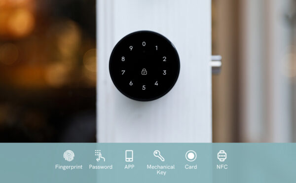 YEEUU Smart Door Lock with Fingerprint, NFC, App, Code, Backup Keys, Stylish Bluetooth Door Knob. (S170H) - Image 6