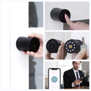 YEEUU Smart Door Lock with Fingerprint, NFC, App, Code, Backup Keys, Stylish Bluetooth Door Knob. (S170H)