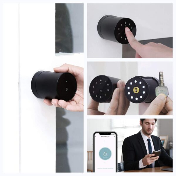 YEEUU Smart Door Lock with Fingerprint, NFC, App, Code, Backup Keys, Stylish Bluetooth Door Knob. (S170H)