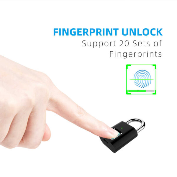 L34 Fingerprint padlock Intelligent padlock Warehouse door electronic lock Travel bag Student cabinet Home cabinet Dormitory gym - Image 5