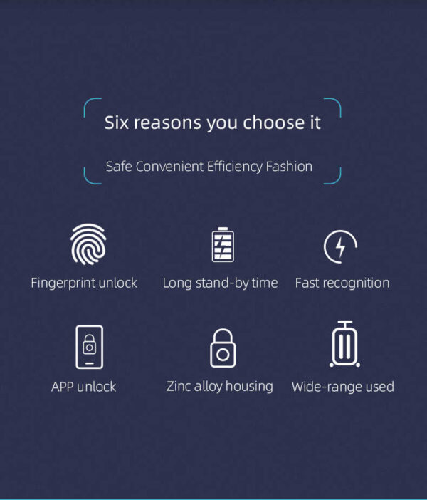 L3+ Smart Fingerprint Lock Mini USB Charging Smart Padlock Cabinet Fingerprint Lock Bag Padlock - Image 8