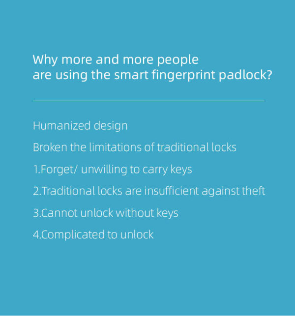 L3+ Smart Fingerprint Lock Mini USB Charging Smart Padlock Cabinet Fingerprint Lock Bag Padlock - Image 9