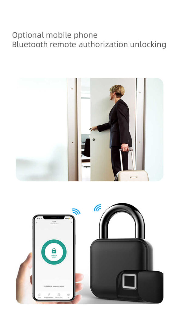 L3+ Smart Fingerprint Lock Mini USB Charging Smart Padlock Cabinet Fingerprint Lock Bag Padlock - Image 14