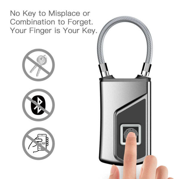 L1 biometric fingerprint door lock fingerprint padlock digital door lock fingerprint - Image 3