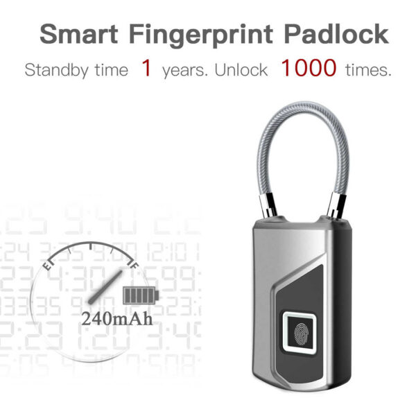 L1 biometric fingerprint door lock fingerprint padlock digital door lock fingerprint - Image 5