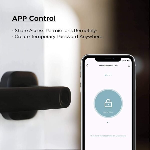 YEEUU Smart Door Lock with Fingerprint, NFC, APP. Stylish Bluetooth Door Lever. (R250) - Image 9