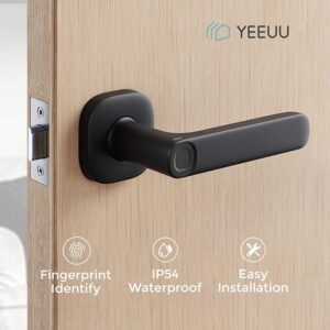YEEUU Smart Door Lock with Fingerprint, NFC, APP. Stylish Bluetooth Door Lever. (R250)