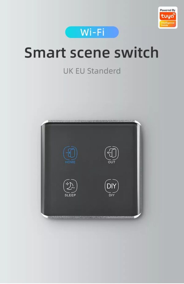 Smart Scene Switch 4gang Wi-Fi N+Lline EU/UK 4 gang smart switch - Image 6