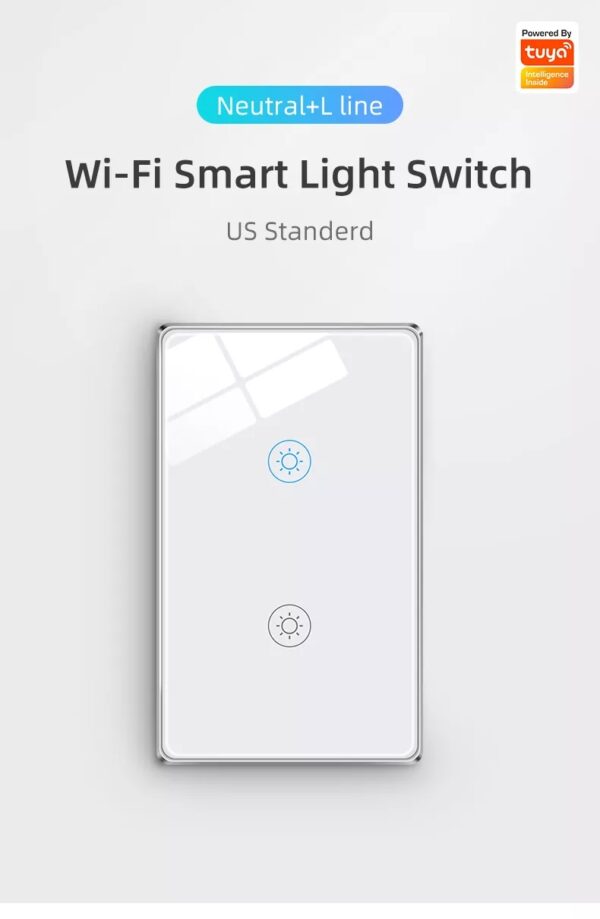 Smart Light Switch 2gang Wi-Fi N+Lline US alexa smart light switch - Image 6