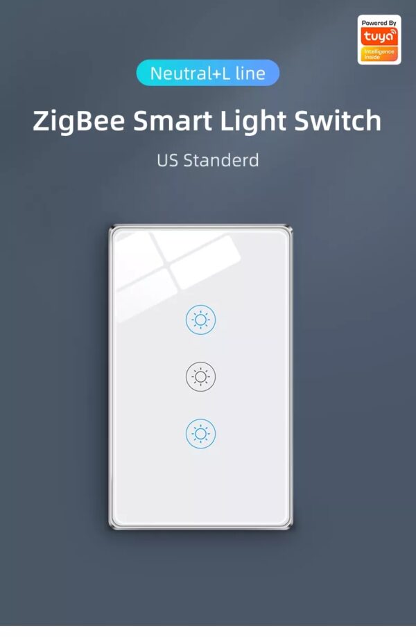 Smart Light Switch 3gang ZigBee N+Lline US google smart light switch - Image 6