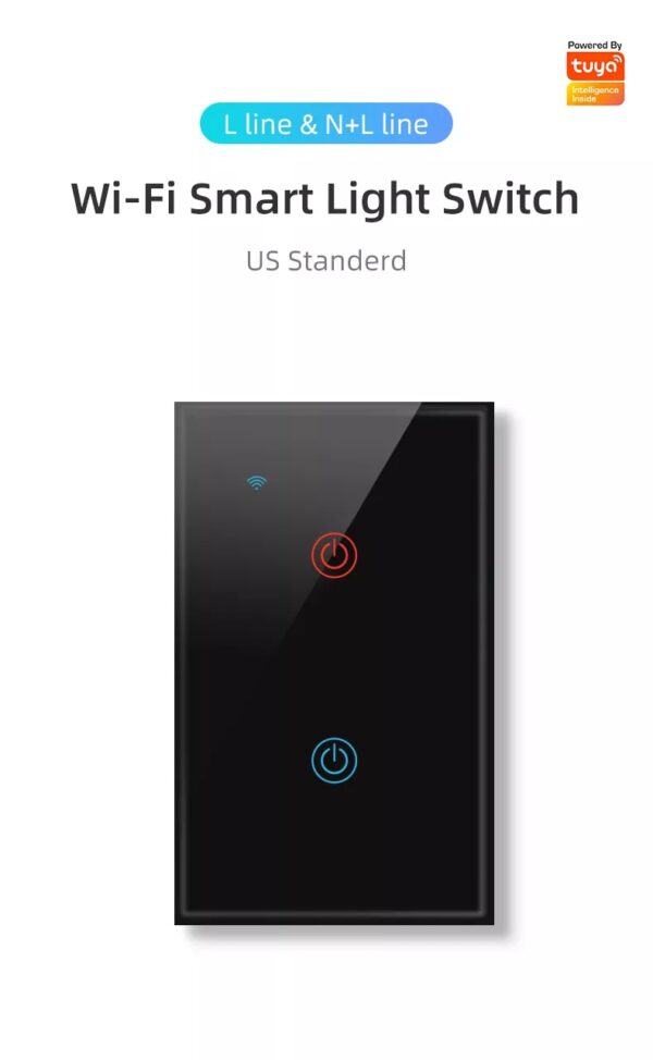 Smart Light Switch 2gang WiFi N+Lline & L line US alexa smart light switch - Image 6