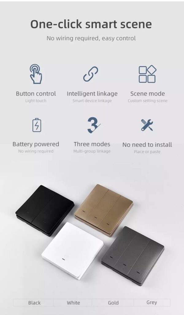 Wireless Scene Switch 1gang ZigBee Battery Switch smart network switch - Image 7