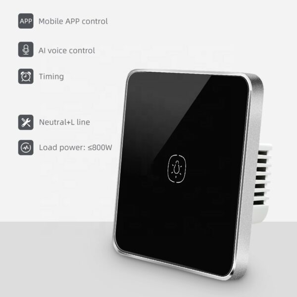 Smart Light Switch 1gang Wi-Fi N+Lline EU/UK 220v smart switch - Image 2