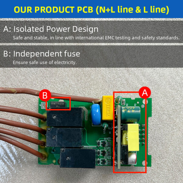 Smart Light Switch 1gang No neutral ZigBee N+L line & L line US alexa smart switch - Image 3