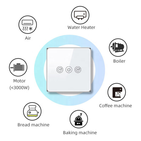 30A/4400W Smart  Switch 1gang Wi-Fi N+Lline EU/UK smart network switch - Image 8