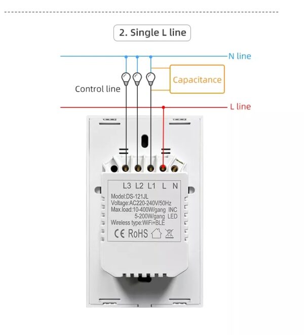 Smart Light Switch 3gang WiFi N+Lline & L line US smart switch alexa - Image 10