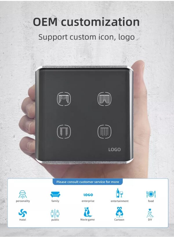 Smart Curtain Switch 4gang Wi-Fi N+Lline EU/UK 4 gang smart switch - Image 13