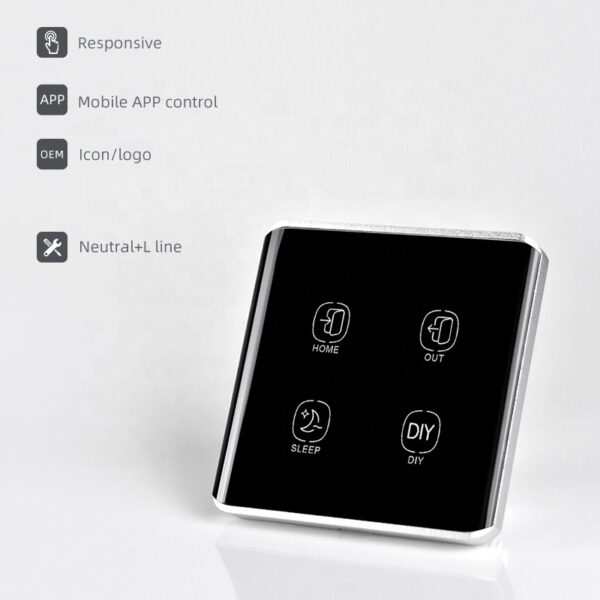 Smart Scene Switch 4gang ZigBee N+Lline EU/UK 4 gang smart switch - Image 2