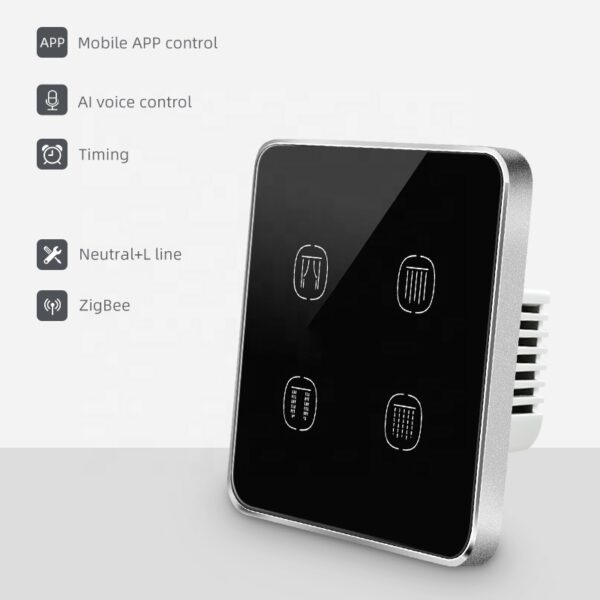 Smart Curtain Switch 4gang ZigBee N+Lline EU/UK 4 gang smart switch - Image 2