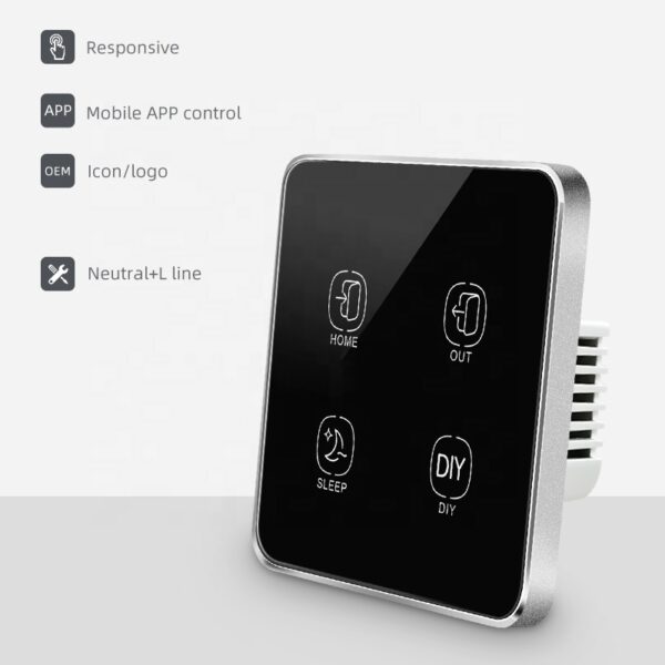 Smart Scene Switch 4gang Wi-Fi N+Lline EU/UK 4 gang smart switch - Image 2