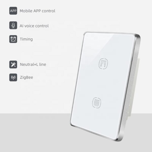 Smart Curtain Switch 2gang ZigBee N+Lline US smart switch alexa - Image 2