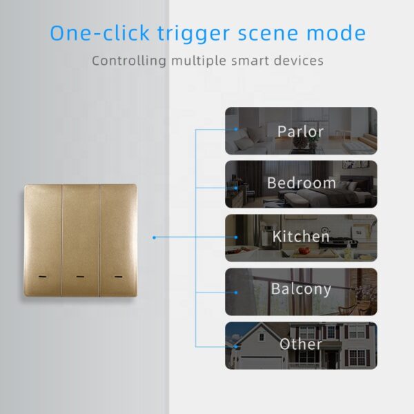 Smart Scene Switch 3gang Wi-Fi N+Lline EU smart switch alexa - Image 4