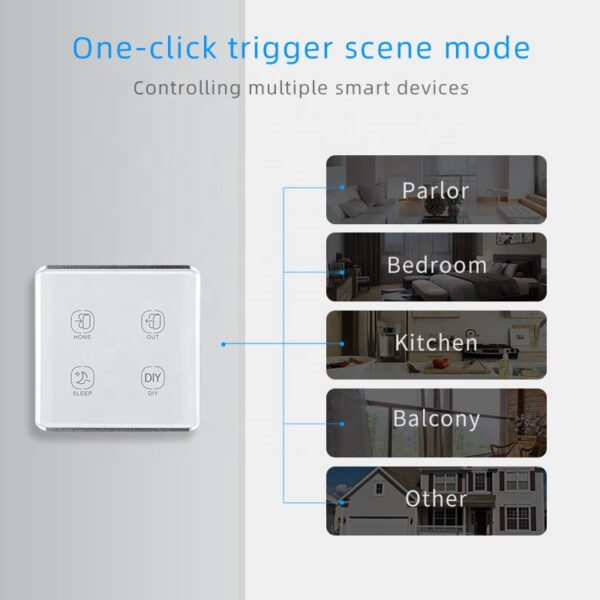 Smart Scene Switch 4gang ZigBee N+Lline EU/UK 4 gang smart switch - Image 4