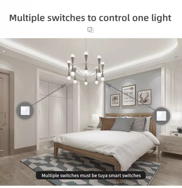 Smart Light Switch 1gang Wi-Fi N+Lline EU/UK 220v smart switch - Image 16