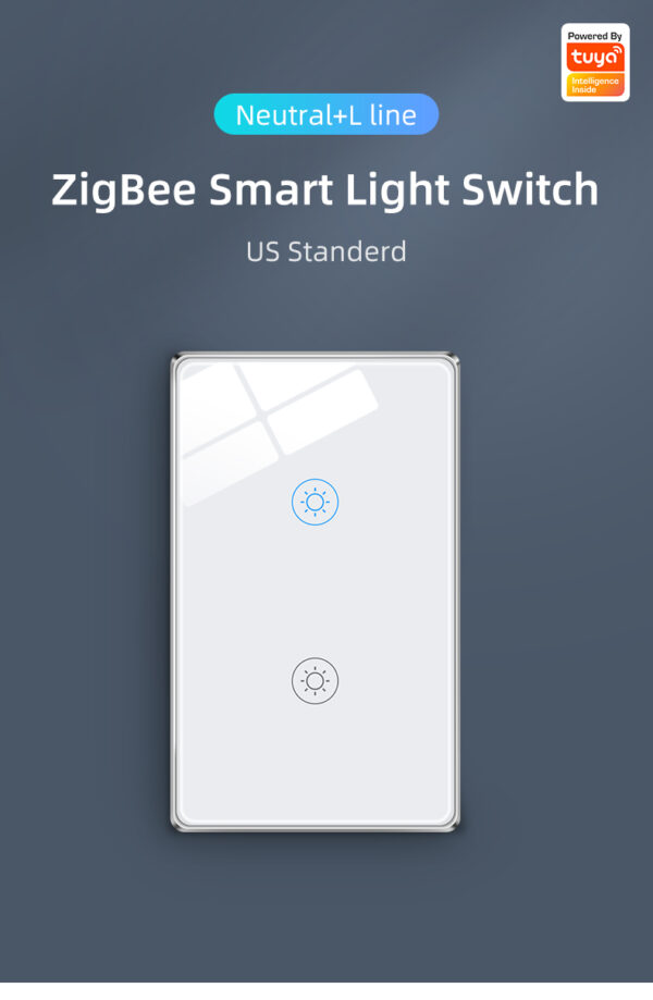 Smart Light Switch 2gang ZigBee N+L line US alexa smart switch - Image 18
