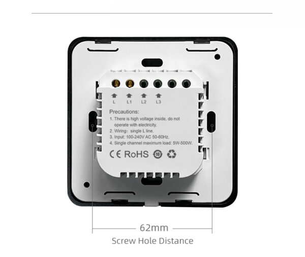 Smart Light Switch 1 gang No neutral ZigBee Single L line EU/UK homekit smart switch - Image 16