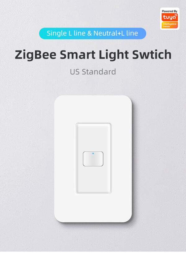 Smart Light Switch 1gang No neutral ZigBee N+L line & L line US alexa smart switch - Image 6