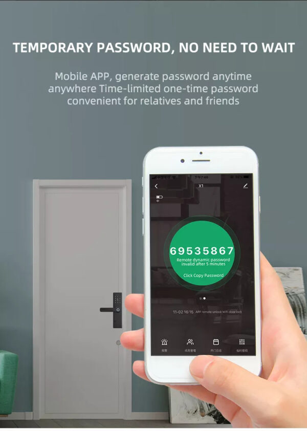 Smart Wi-Fi Wooden door lock - Image 11