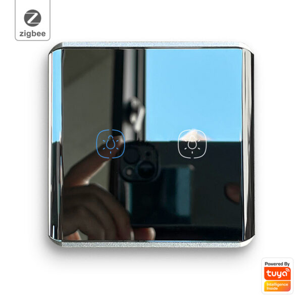 Smart Light Switch 2 gang ZigBee N+L line EU/UK homekit smart switch