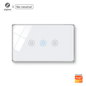 Smart Light Switch 3gang No neutral ZigBee Single L line US alexa smart light switch