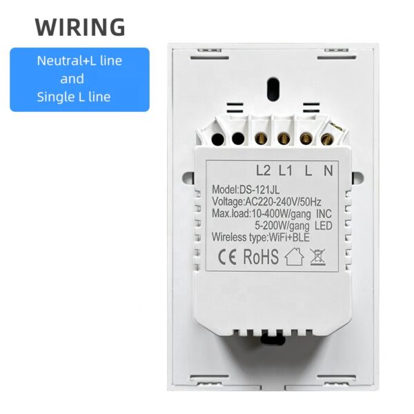 Smart Light Switch 2gang WiFi N+Lline & L line US alexa smart light switch - Image 4